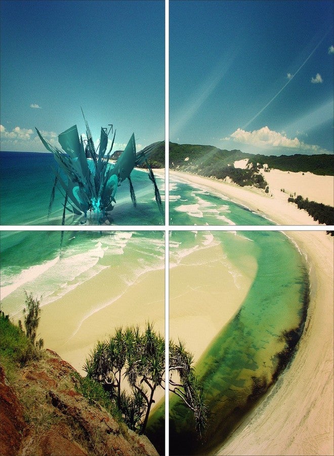 ديكور حائط من أربع قطع من Go Hooked (مجموعة من 4 قطع)